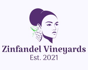 Purple Grape Lady logo design