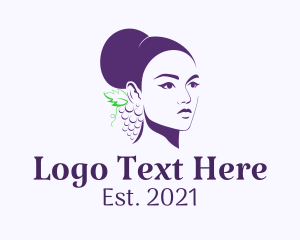 Grape - Purple Grape Lady logo design