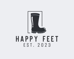 Foot - Rain Rubber Boots logo design