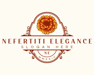 Marigold Flower Plant  logo design