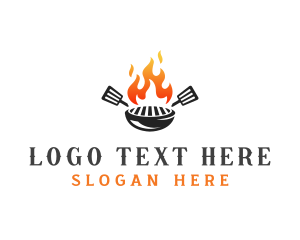 Food - Fire Grill Bbq logo design