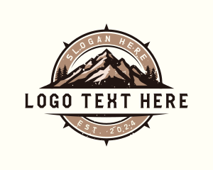 Explore - Adventure Mountain Compass logo design