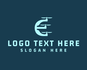 Aircraft - Drone Letter E logo design