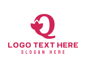 Flower Shop - Pink Petal Letter Q logo design