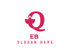 Pink Petal Letter Q Logo