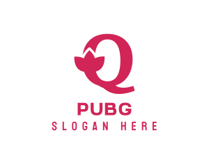 Pink Petal Letter Q Logo