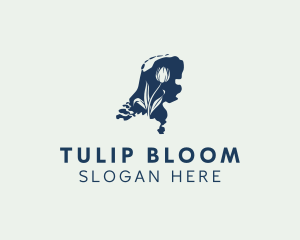 Tulip - Netherlands Tulip Map logo design