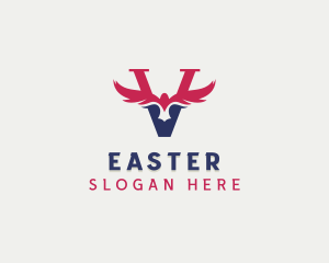 Aviation Eagle Letter V Logo