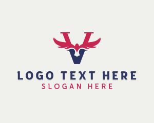 Aviation Eagle Letter V Logo
