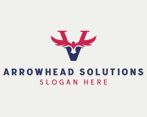 Aviation Eagle Letter V logo design