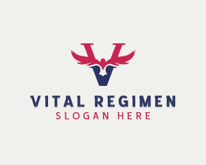 Aviation Eagle Letter V logo design