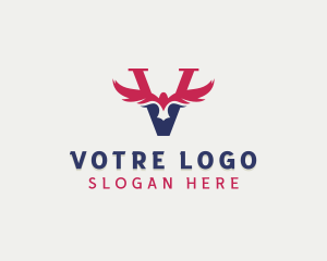 Athletics - Aviation Eagle Letter V logo design