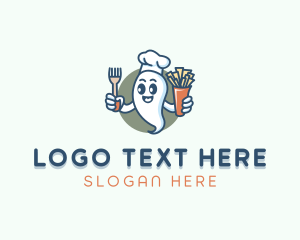 Haunted - Food Chef Ghost logo design