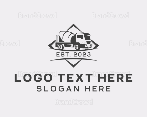 Construction Concrete Mixer Truck Logo