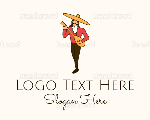 Mexican Guitarist Character Logo