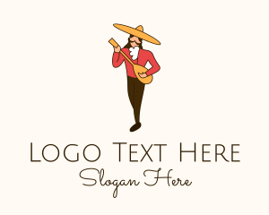 Musician - Mexican Guitarist Character logo design