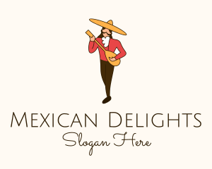Mexican Guitarist Character logo design
