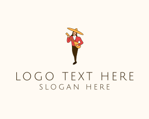 Mexican - Mexican Guitarist Character logo design