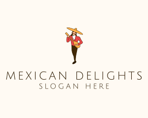 Mexican Guitarist Character logo design