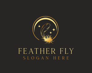 Evening Moon Feather logo design