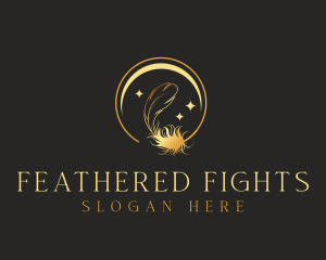 Evening Moon Feather logo design