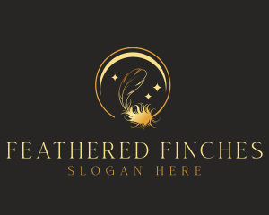 Evening Moon Feather logo design