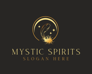 Evening Moon Feather logo design