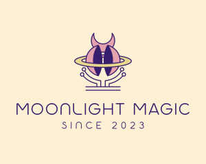Nighttime - Mystic Moon Planet logo design