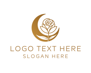 Gold - Golden Moon Rose logo design