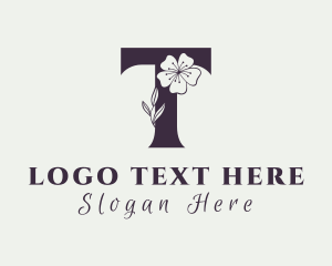 Salon - Floral Nature Letter T logo design