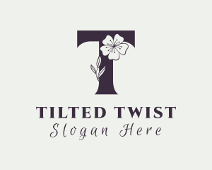 Floral Nature Letter T logo design