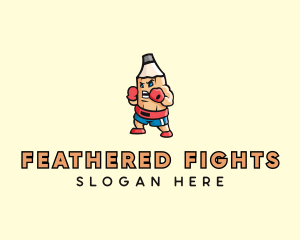 Pencil Boxing Fighter Athlete logo design