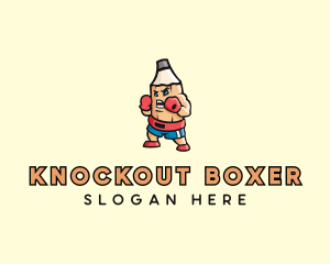 Pencil Boxing Fighter Athlete logo design