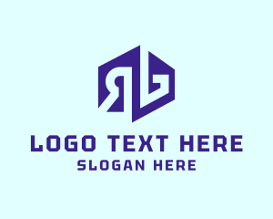Negative Space - Geometric Modern Business Letter RG logo design