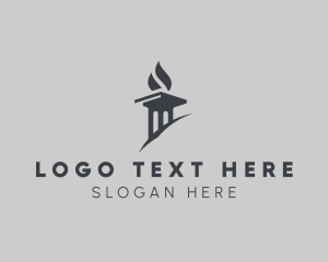 Flame Torch Pillar Logo