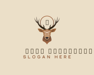Wild - Deer Antler Stag logo design