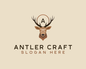 Deer Antler Stag logo design