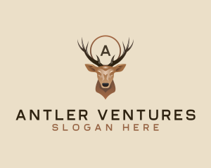 Deer Antler Stag logo design
