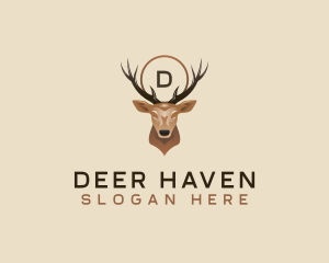 Deer Antler Stag logo design