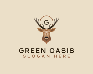 Deer Antler Stag logo design