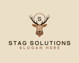 Deer Antler Stag logo design