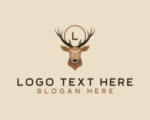 Buck - Deer Antler Stag logo design
