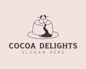 Chocolate Lava Cake Dessert logo design