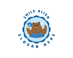 Cute Bear Teether logo design