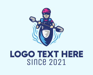 Athletic - Kayak Athlete Mascot logo design