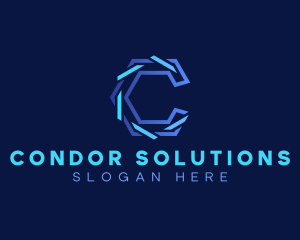 Digital Tech Hexagon logo design