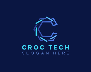 Digital Tech Hexagon logo design