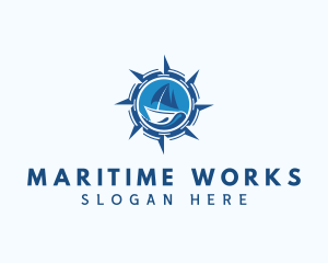 Boat Compass Maritime logo design