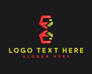 Negative Space - Geometric Multimedia Marketing Letter E logo design