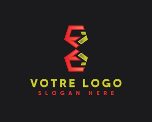 Geometric Multimedia Marketing Letter E Logo